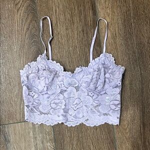 GAB & KATE Lavender Lace Crop Top